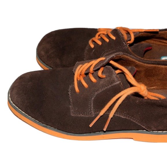 FLORSHEIM BOYS SHOES brown suede leather, orange sole size 4M - Picture 7 of 10